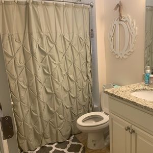 Grey Tufted Shower curtain